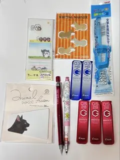 美品まとめ売り シャーペン、付箋、蛍光ペン、シャー芯、ちいかわ、ドナルド