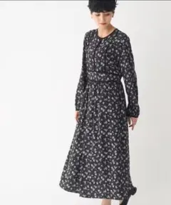 オペークドットクリップ トップス ロングワンピース 秋服