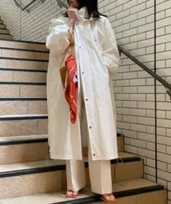 FRAY I.D フード付きロングコート モッズコート　ベージュ