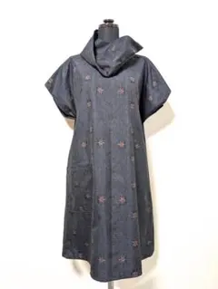 【正絹大島紬】L～LL　チュニック・ワンピース　着物リメイク　2125