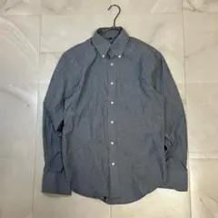 無印良品 長袖シャツ S ブルー 綺麗め コットン ボタンダウン オーガニック