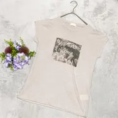 メゾン ド ベージュ フレンチスリーブ Tシャツ 9号 M ベージュ ボタニカルのサムネイル