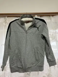 PUMA グレー トレーナー生地 ジップアップジャケット