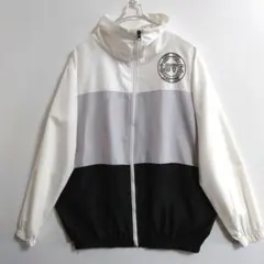 755　bobbie brooks　薄手ナイロン　M　白灰黒　US古着　レディス