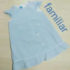 familiar ファミリア ワンピース 100 花柄 水色 ノースリーブ