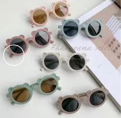 新品 ʕ•ᴥ•ʔ くまさん型キッズサングラス　brown 伊達メガネ　お洒落
