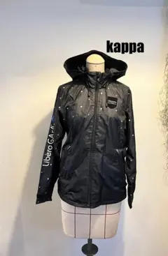 kappa 黒 ナイロンジャケット フード付き