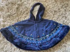 値下げ！ファミリア　ポンチョ ケープ　60〜90サイズ　濃い青