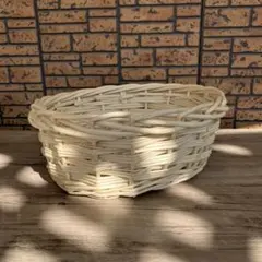 B-壁 ラタン バスケット 楕円形 ナチュラル 籐 かご 収納