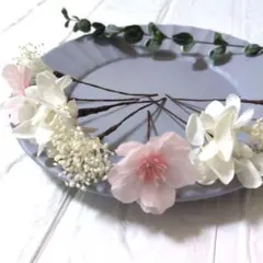 髪飾り、卒業式、桜ヘッドドレス、 ヘッドパーツ、ピンク、成人式、結婚式