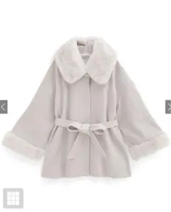 即発送 GRL リボンベルトファーティペット付フレアコート