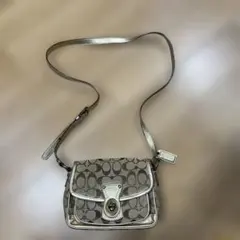 COACH シグネチャー ゴールドレザー ショルダーバッグ