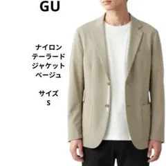 GU ナイロン　テーラードジャケット　ベージュ　サイズSのサムネイル