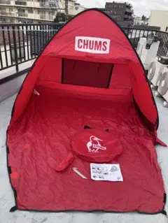 【補修有】CHUMS／チャムス ポップアップテント レッド 簡易テント 日除けのサムネイル