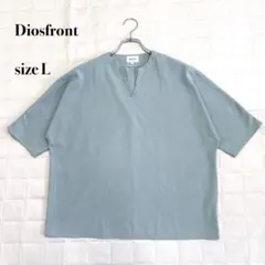 Diosfront キーネック ドルマンスリーブ ブラウス L ブルーのサムネイル