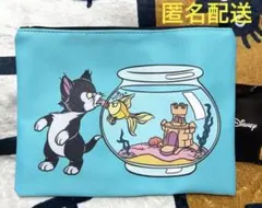 ディズニー フィガロ クレオ フラットポーチ ポーチ 猫 金魚 ピノキオ