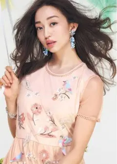 Chesty バード フラワー エンブロイダリー ワンピース