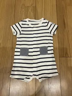 プチバトー ロンパース 6m/67cm 半袖 ボーダー 前開き ベビー シマシマ