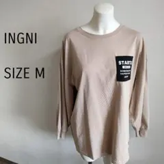 【イング】 薄茶　黒　 長袖トレーナー Mサイズ　オーバーサイズ　カジュアル