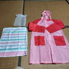 フード付きレインコート140 収納袋付き ナップサック レインウェア カッパ