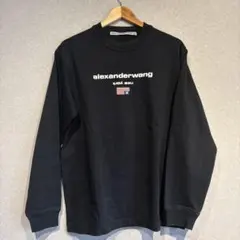 【美品】Alexander Wang ロゴ長袖T 黒 S(日本Mサイズ)
