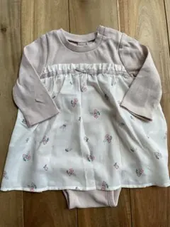 petit main 花柄ロンパース 80