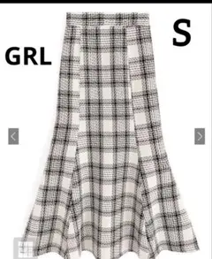GRL ＊ ロービングチェックロングフレアスカート[tu1366] Sサイズ