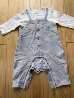 ミキハウス ベビー どうぶつ刺繍カバーオール 定価16,500