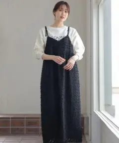 美品　グローバルワーク　2WAYフェザーキャミワンピース