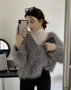 ハートボタンニット