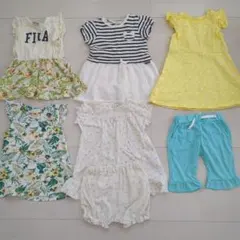 女の子　ワンピース　半袖　ノースリーブ　パンツ　パジャマ　まとめ売り　80、90