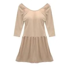 バックオープンブラトップ ブラ付き長袖スリップ 背中開き バックシャン