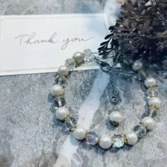 パールとクリスタルのブレスレット