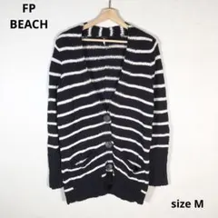 ☆状態良好☆FP BEACH ニット カーディガン 白×黒 sizeM