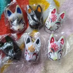 だいきょ屋 はんなり狐面根付 ミニチュア ガチャガチャ　6種
