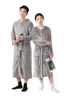 1着 ✨ ルームウェア 着る毛布 吸湿発熱 防寒 フード付 着丈110㎝