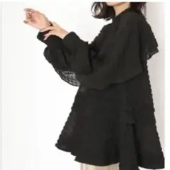 SNIDEL エンボスシアーチュニックブラウス