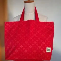 Daily russet 赤色模様トートバッグ