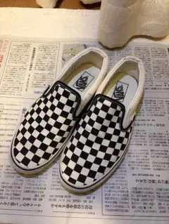 VANS バンズ スリッポン チェッカーフラッグ 27cm