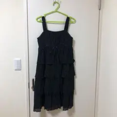 ブラック　パーティードレス　キャミ　ワンピース