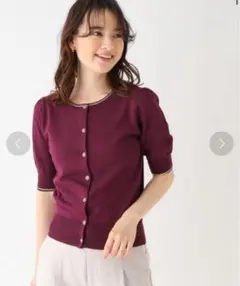 ◆前後2WAY バイカラーカーディガン/バックシャンニット【洗濯機洗い可】