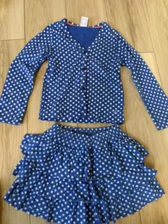 PETIT BATEAU 水玉カーディガンとスカートセット 4ans