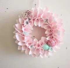 布リース ファブリックリース 春 桜 ピンクのサムネイル