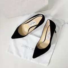 美品 JIMMY CHOO ポインテッドトゥ パンプス スエード 黒 イタリア製のサムネイル