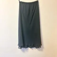【超美品】レディースMサイズシフォン フォーマルスカート ひざ丈　ネイビー
