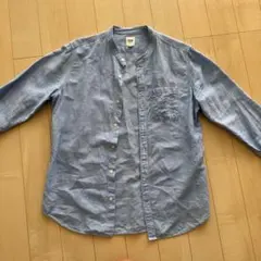 GAP バンドカラーシャツ 長袖 ブルー XS