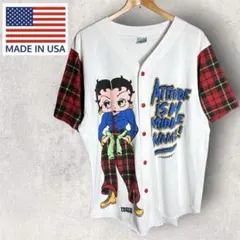 90s BETTY BOOP ベースボールシャツ USA製のサムネイル