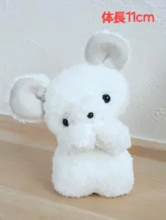 ハンドメイド　くまのぬいぐるみ　小　ホワイト×ベージュ