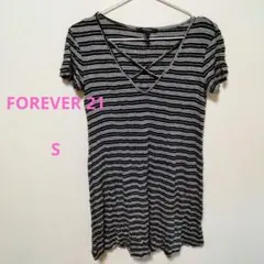 FOREVER 21 ストライプ Vネック チュニック S