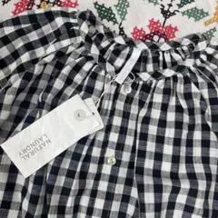 【タグ付】＊NATURAL LAUNDRY ＊リネン混ギンガムチェックブラウスのサムネイル